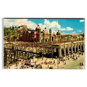 Vintage Shrine of Guadalupe Mexico City Postcard Ediciones FEMA 1960s Posted